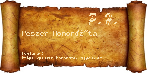Peszer Honoráta névjegykártya